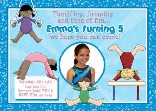 GYMNASTICS TUMBLING DANCE BALLET PARTY INVITATIONS  