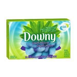  Downy Simple Pleasures Fabric Softener Dryer Sheets, Sage 