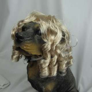 Pretty Curl pet dog cat wig/wigs Fashion Blonde color  