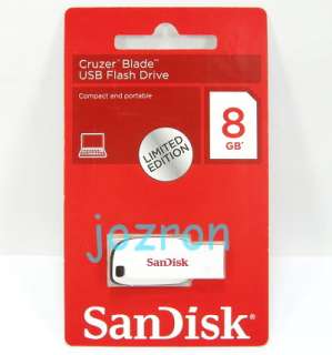 SanDisk Cruzer CZ50 Blade 8GB 8G USB Flash Drive White  