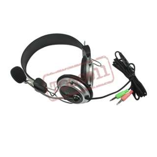 Black Silver HEADSET Earphone for PC Over Head With Mic  