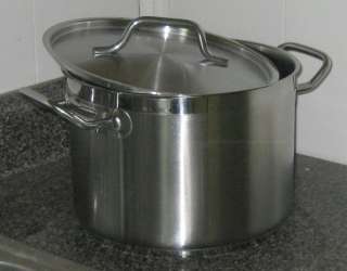 Winco 8 Quart Premium Stainless Steel Stock Pot With Cover SST 8 NEW 