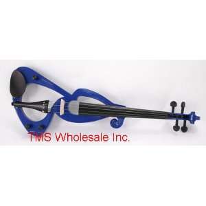  New 4/4 Blue Student Electric Violin Fiddle with Case 