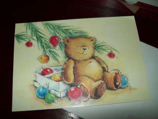 image arts holiday greeting cards 1 box teddy bear under tree with 