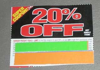   FREIGHT TOOLS 20% OFF ONE ITEM COUPONS USE @HOME~DEPOT~LOWES~ 7/13