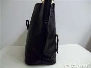 New Dooney and Bourke Florentine Leather Sac Hobo With Toggle In Black 