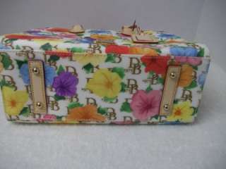 New Dooney and Bourke Coated Cotton Floral Print Janine Satchel  