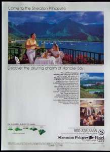 1987 Sheraton Princeville Hotel Kauai Magazine Print Ad  