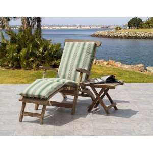   Steamer Chair and Side Table Set of 2 Waverly Fabric Patio, Lawn