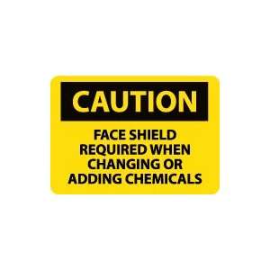 OSHA CAUTION Face Shield Required When Changing Or. . . Safety Sign