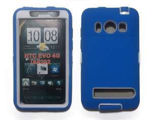 For HTC Evo 4G A9292 Sprint White And Blue Heavy Duty Phone Cover Hard 