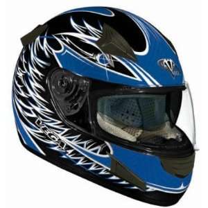  Vega Attitude Full Face Helmet Blue Fierce Graphic Sports 
