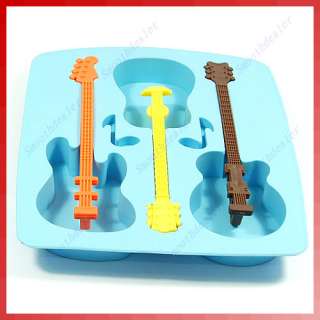Silicone Guitar Shaped Cube Trays Ice Candy Mold Maker  