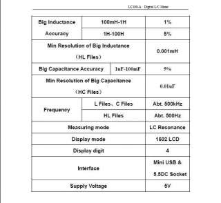 Update L/C Digital Multi Meter Inductance Capacitance LC100 A  
