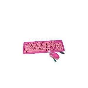  2 in 1 PS/2 Keyboard & Optical Mouse Kit (Pink 