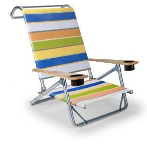   Folding Beach Arm Chair with Cup Holders, Parfait Patio, Lawn