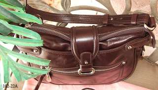 using coffee brown italian supple calf leather handbag shoulder bag
