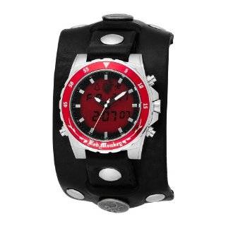   Buffalo Ana Digi Brown Leather Red Dial Watch by Red Monkey Designs