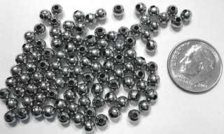 18kt White Gold plated 4mm round spacer beads FPB087  