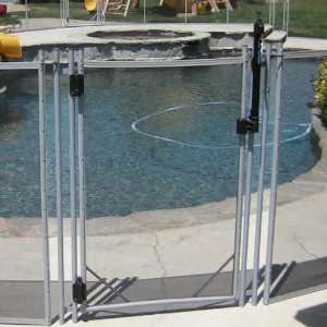   Fence, CHILDGUARD 4 Left Hand Hinged Gate, Gray Pole and Border Pool