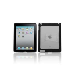  iPad 2 Hybrid Two Tone Tpu Case with Kick Stand   Black 