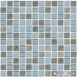   Blue Glass Mosaic Tile kitchen backsplash wall bathroom sink  