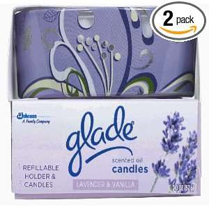 Glade Scented Oil Candle Decorative Glass Holder, Lavender and Vanilla 