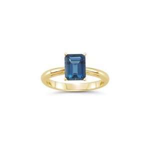   Cts London Blue Topaz Solitaire Ring in 14K Yellow Gold 5.0 Jewelry