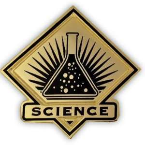 Lapel Recognition Pin   Subject Science   Solid Brass and Gold Plated 