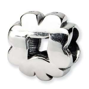    925 Sterling Silver 3/8 Clover Good Luck Jewelry Bead Jewelry