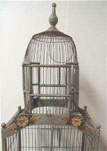 Large Vintage Victorian Wooden Wire Birdcage Bird Cage  