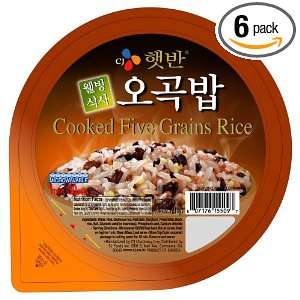 CJ Cooked 5 Grains Rice, 7.4 Ounce Containers (Pack of 6)  
