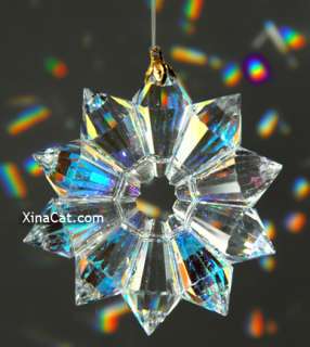 Handcrafted Austrian Crystal AB Star 2 inch Prism SunCatcher Ornament 