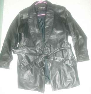 Vintage Black LEATHER Wilsons Leather Jacket Coat Size SMALL Maxima 