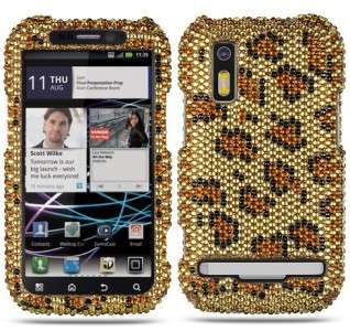Leopard Crystal Diamond BLING Hard Case Phone Cover for Motorola 