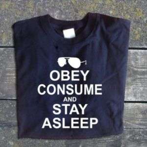 Obey Consume Stay Asleep THEY LIVE Cult Classic TShirt  