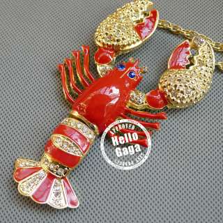 BIG RED LOBSTER BETSEY JOHNSON NECKLACE  