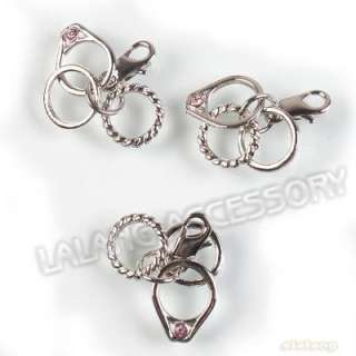 7x New Ring Charms Lobster Clip On Bead Pendant 220005  