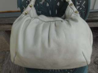 Lucky Brand Large White Pebbled Leather Hobo Shoulder Bag  