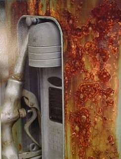 MODERNIST DECO MACHINE AGE OLD GAS PUMP PHOTO by *JERRY DEEDS 