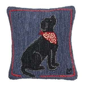  Max Black Labrador Hooked Pillow