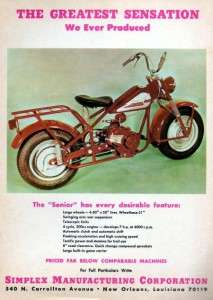 1964 Simplex Sportsman Senior Mini Motorcycle Original Ad  