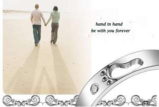   Steel Foot Step Love Promise Ring Couple Wedding Bands Many Sizes Gift