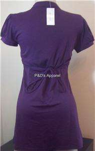 Womens Siren Lily Maternity Purple Ladies Shirt Top Ruffle Blouse S M 