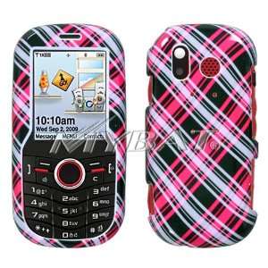 SAMSUNG U450 Intensity Plaid Cross Hot Pink Phone Protector Cover