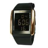   Sport Collection 11 Function EL Light Black and Gold Digital Watch
