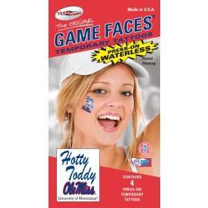  Mississippi Rebels Waterless Game Face Tattoo Sports 