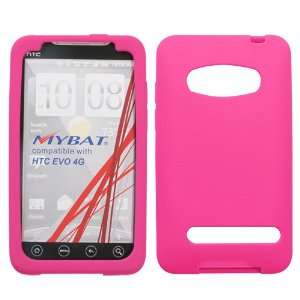 HTC EVO 4G HOT PINK SOLID SILICONE SKIN RUBBER SOFT CASE COVER 