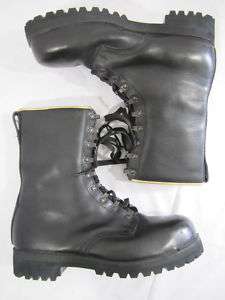 Mens Black Leather Work Boots Vibram soles Sz 8  