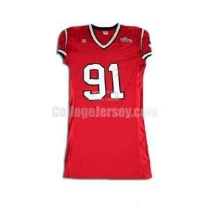  Red No. 91 Game Used UNLV Russell Football Jersey (SIZE 48 